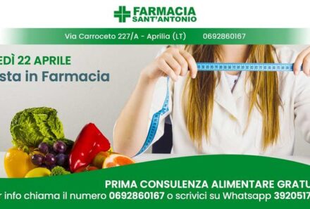 Dietista in Farmacia: Prima Consulenza Alimentare GRATUITA